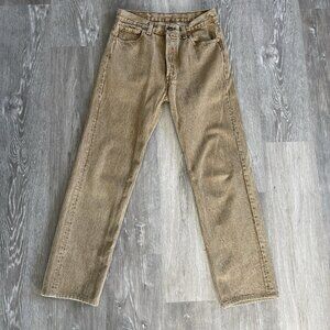 Levi's Vintage Washed Beige Five Button Fly Jeans Irregular 29 x34 Cotton Denim